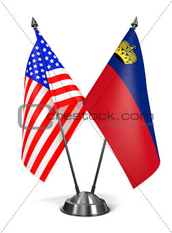 USA and Liechtenstein - Miniature Flags.