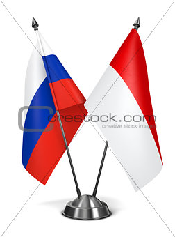 Russia and Indonesia - Miniature Flags.