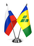 Russia, Saint Vincent and Grenadines - Miniature Flags.