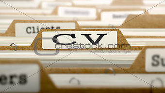 CV Concept with Word on Folder.