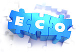 ECO - White Word on Blue Puzzles.