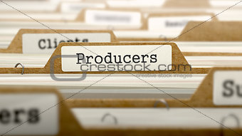 Producers Concept with Word on Folder.