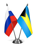Russia and Bahamas - Miniature Flags.