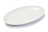 Empty oval white plate