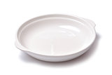 Pan empty plate on a white background