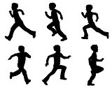 kid running silhouettes