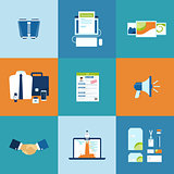 Business process icons set