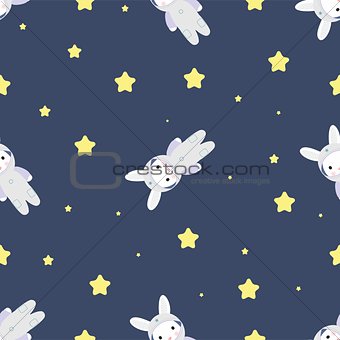 Bunny-astronaut in open space