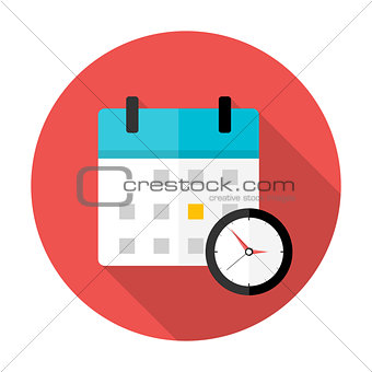 Calendar and clock Time circle icon