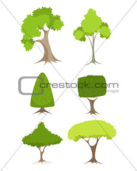 Green trees set