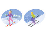 Skier and mountain-skier