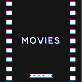 Motion picture film in 3D, vector illustration