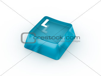 Letter L on transparent keyboard button