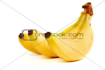 Ripe banana on white background