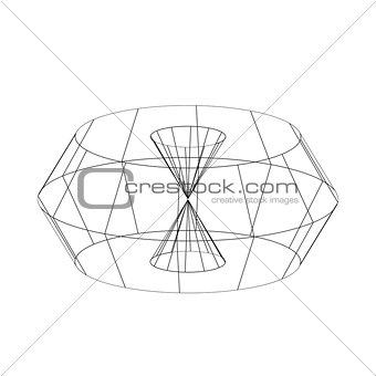3d wireframe render object