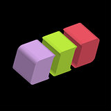 3d rounded cube logo