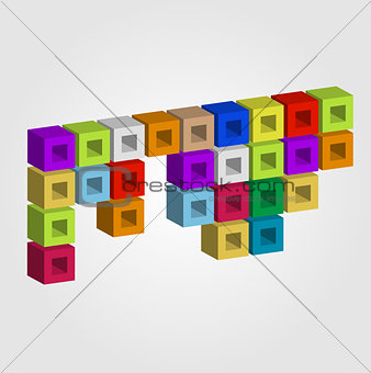Composition with colorful cubes