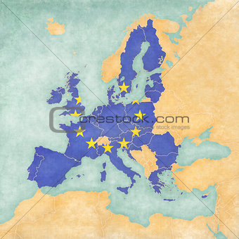 Map of Europe - EU (Vintage Series)