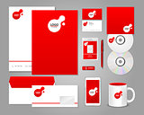 Red corporate identity template