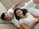relaxed young couple at home