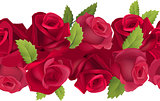 Seamless horizontal border with red roses