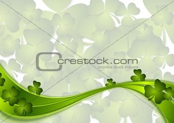 St. Patricks Day green wave vector background
