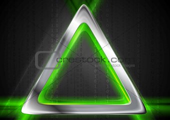 Metal background and green glowing light