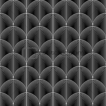 Design seamless monochrome circle lines pattern