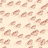 seamless pattern with rowan berries
