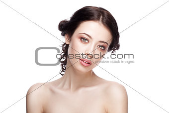Beautiful young woman with clean fresh skin
