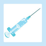 Medical syringe with the medicine or drug