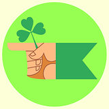 cursor on the festival day of Patrick hand and Shamrock