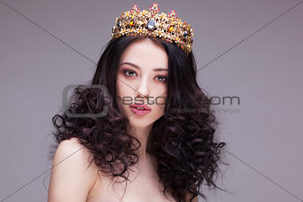 Fashion shot of a woman with diadem
