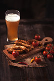 Grilled sausages with beer