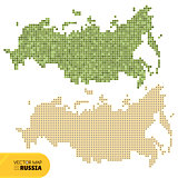 Vector dotted map of Russia