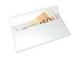 White envelope with money