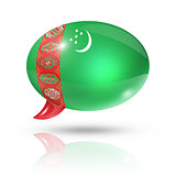 Turkmenistan flag speech bubble
