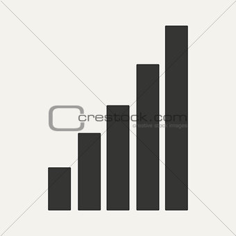 Flat in black and white mobile application chart
