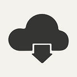 Flat in black and white mobile application cloud load