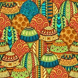 Hand-drawn doodle vector Easter seamless pattern.