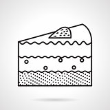 Piece of cake black line vector icon