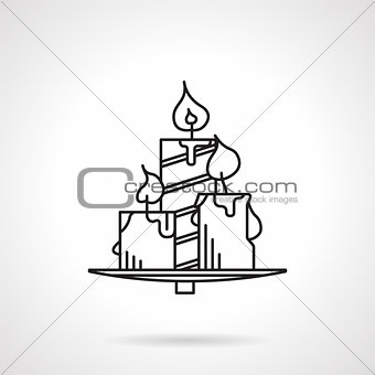 Candles black line vector icon
