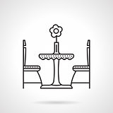 Table for two black line vector icon