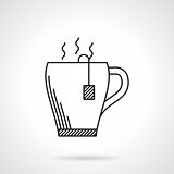 Tea mug black line vector icon