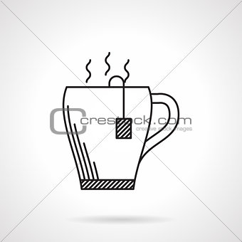 Tea mug black line vector icon