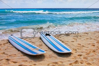 Surfboards at beach