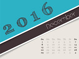 Simplistic december 2016 calendar design