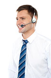 Customer support executive assisting clients