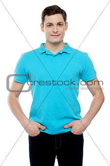 Portrait of casual young caucasian guy
