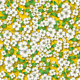 abstract floral ornament on yellow
